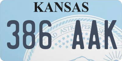 KS license plate 386AAK