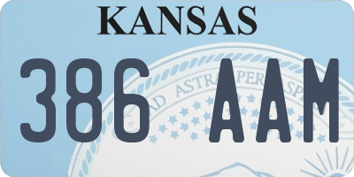 KS license plate 386AAM