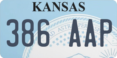 KS license plate 386AAP