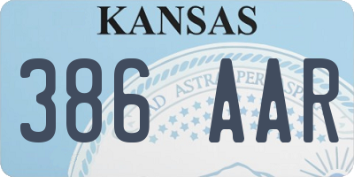 KS license plate 386AAR