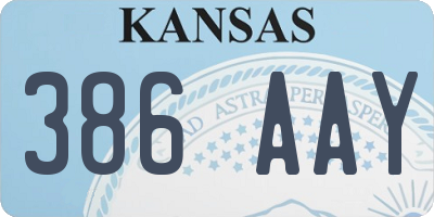 KS license plate 386AAY
