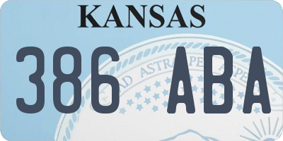 KS license plate 386ABA