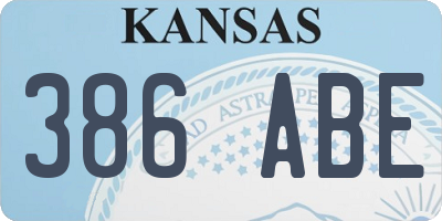 KS license plate 386ABE