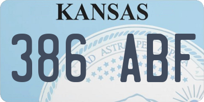 KS license plate 386ABF