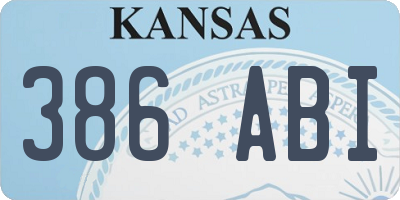 KS license plate 386ABI