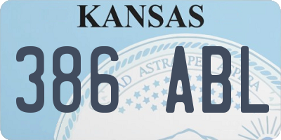 KS license plate 386ABL