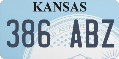 KS license plate 386ABZ