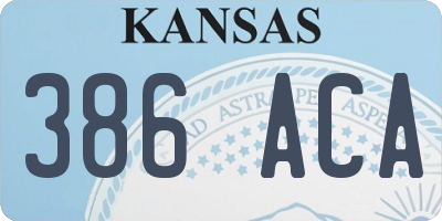 KS license plate 386ACA