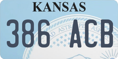 KS license plate 386ACB
