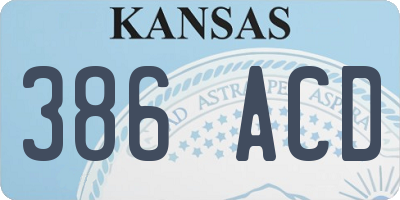 KS license plate 386ACD