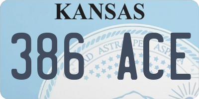KS license plate 386ACE