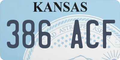 KS license plate 386ACF