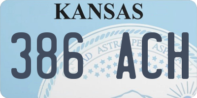 KS license plate 386ACH