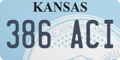 KS license plate 386ACI