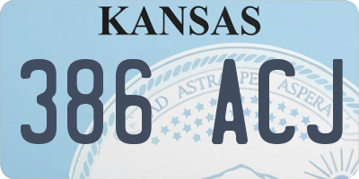KS license plate 386ACJ