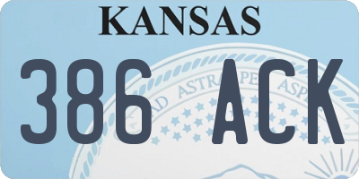 KS license plate 386ACK