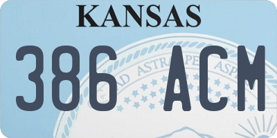 KS license plate 386ACM