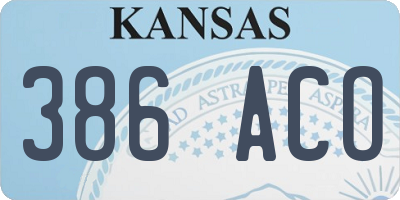 KS license plate 386ACO