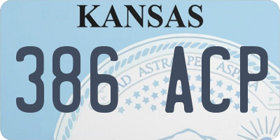 KS license plate 386ACP