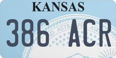 KS license plate 386ACR