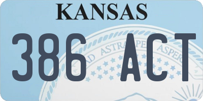 KS license plate 386ACT