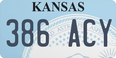KS license plate 386ACY