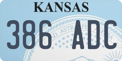 KS license plate 386ADC