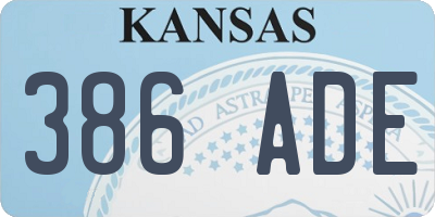 KS license plate 386ADE