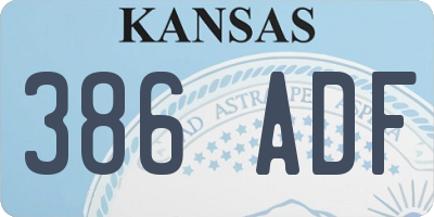 KS license plate 386ADF