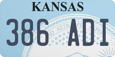 KS license plate 386ADI