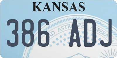 KS license plate 386ADJ