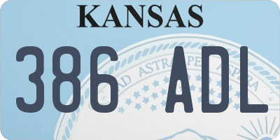 KS license plate 386ADL