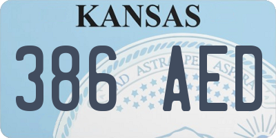 KS license plate 386AED