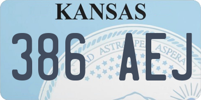KS license plate 386AEJ