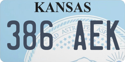 KS license plate 386AEK