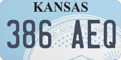 KS license plate 386AEQ