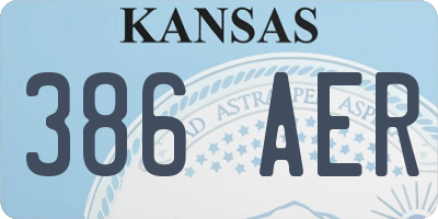 KS license plate 386AER