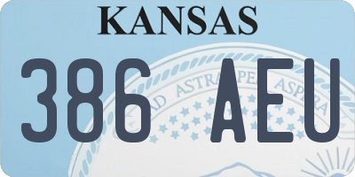 KS license plate 386AEU