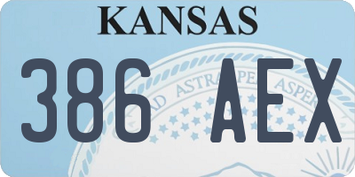 KS license plate 386AEX