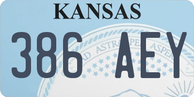 KS license plate 386AEY