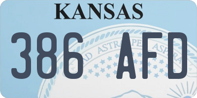 KS license plate 386AFD