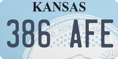 KS license plate 386AFE