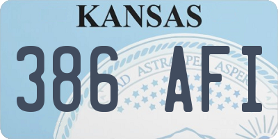 KS license plate 386AFI