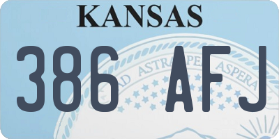 KS license plate 386AFJ