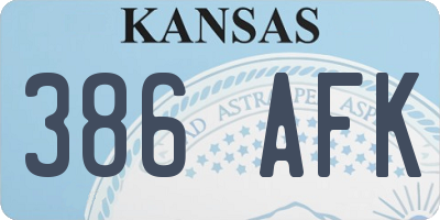 KS license plate 386AFK