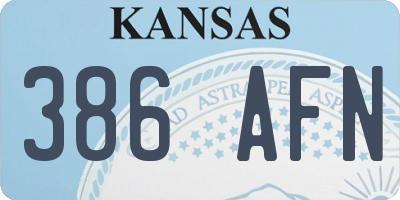 KS license plate 386AFN