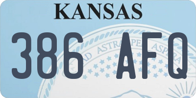 KS license plate 386AFQ