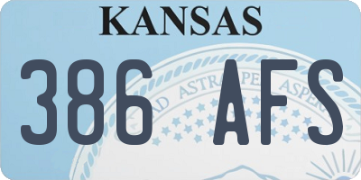 KS license plate 386AFS