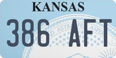 KS license plate 386AFT