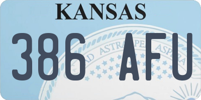 KS license plate 386AFU